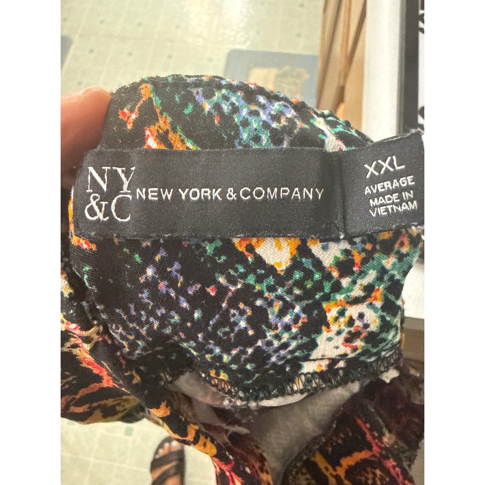 New York & Company Womens XXL Multicolor Snake Print Leggings High Rise Stretch - Picture 6 of 7